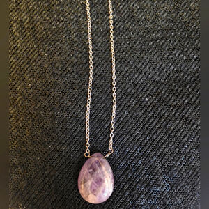 Purple Teardrop Pendant Necklace